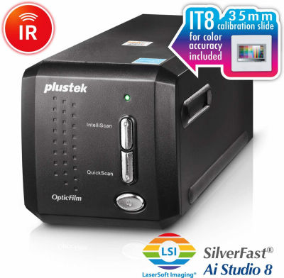 Plustek OpticFilm 8200i AI - 35mm Film &amp; Slides Scanner. IT 8 Calibration Target + SilverFast Ai Studio 8.8, 7200 dpi Resolution 64Bit HDRi , Mac/PC