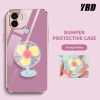 YBD เคสโทรศัพท์แบบเรียบง่ายหรูหราสำหรับ Xiaomi Redmi A1 Plus A1+ 2022 Redmi A2 Plus A2 2023 A2+ Xiaomi POCO C50 สเตอริโอแบบหมุนได้พัดหลากสีเคสกันกระแทกกล้องคลุมทั้งหมด