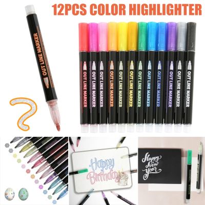 Hot Sale 12 Marker Pen for Highlight Painting Kit for Painting Rocks Pebbles Glass Water Based Waterproof Acrylic Paint Pen