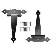 Heavy Duty Gate Hinges 8inch Strap Hinges Shed Door Hinges Barn Door Hinges for Wooden Fences Decorative Hinges 2Pcs