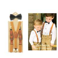 2cm Width Boys Girls Bow Tie Suspenders Set For Baby Kids Pants Bow Tie Braces For Children Wedding Party Szelki Bretels Boys Clothing