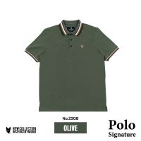 เสื้อโปโล สีเขียวโอลีฟ? Memo? Premium Polo Signature สินค้าลิขสิทธิ์แท้ OLIVE