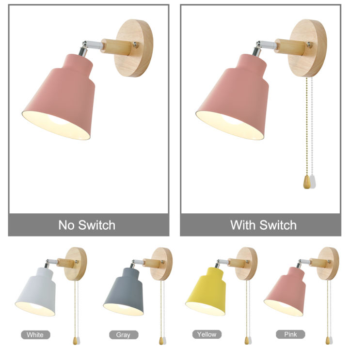 nordic-indoor-wooden-wall-lamp-bedsidee27-sconce-wall-light-for-bedroom-corridor-4-color-with-zip-switch-freely-rotatable