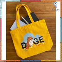 DOGE Coin Tote Bag(สีเหลือง)กระเป๋าผ้าแคนวาส ลายเหรียญคริปโต บิตคอยน์ Canvas สินค้ามีจำนวนจำกัด