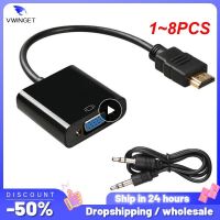 1 8PCS HDMI-compatible to VGA Adapter Digital to Analog Converter Cable For PSLaptop TV Box to Projector Displayer HDTV