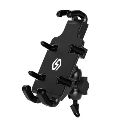 Metal Motorcycle Scooter Rearview Mirror Mobile Phone Mount Stand Holder Cradle for 4.7-6.8" Cellphone Smartphone GPS