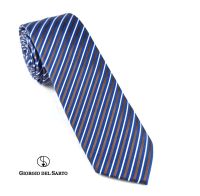 Giorgio Del Sarto Necktie 6 cm Blue  with Fabric Texture เนคไทสีน้ำเงิน มีเท็กเจอร์