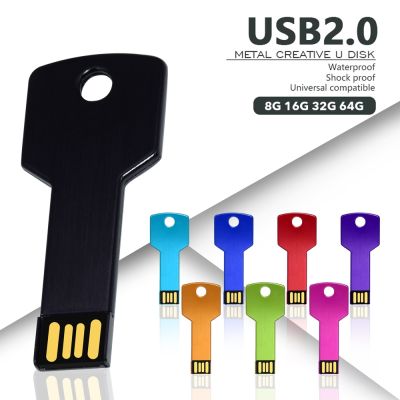 【CW】 (over 10Pcs Free Logo)Colorful Metal Key Usb Flash Drive 4GB 8GB 16GB 32G 64G 128MB Pen Drive Pendrive U Disk Thumb Memory Stick