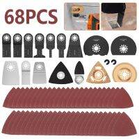 [HOT CHLXIWSHG 552] 68 Pcs Oscillating Tool Blades Multitool Saw Blades High Carbon Steel Saw Blades Quick Release Blades With Sandpaper To ตัดไม้