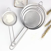 【LZ】 Peneira de aço inoxidável da peneira do filtro da malha de 8-16cm farinha de cozinha tela handheld ferramentas de cozinha da peneira do óleo da peneira da farinha da malha