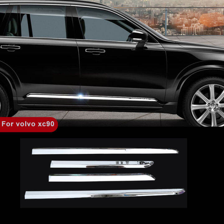 สติกเกอร์แต่งฝาครอบป้องกันรถยนต์สำหรับ-volvo-xc90-2015-2024-abs-คิ้วประตูแต่งขอบประตูด้านข้างโครเมี่ยมอุปกรณ์ตกแต่งภายนอกรถ87tixgportz