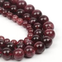 High Quality Natural Garnet Round Stone Beads Loose Spacer Beads for Jewlelry Making DIY Bracelet Ncklace Accessories 6 8 10mm 1 Electrical Connectors
