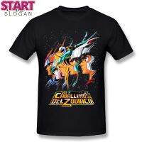 START ✨     Stylish Man Saint Seiya อัศวินแห่งจักรราศีเสื้อยืดลาย Pure Cotton Retro Camiseta เสื้อยืด