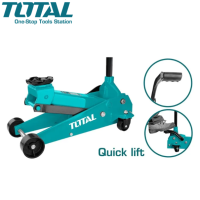 TOTAL แม่แรงตะเข้ 3 ตัน แบบรุ่นงานหนัก จานยก 5 นิ้ว ใหญ่พิเศษ รุ่น THT10838 ( Hydraulic Floor Jack / Garage Jack )