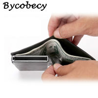 Bycobecy กระเป๋าสตางค์ใหม่สำหรับผู้ชาย RFID ผู้ถือบัตรเครดิตกรณีธุรกิจกล่องอลูมิเนียมอัตโนมัติกระเป๋าสมาร์ทมินิผู้หญิงกระเป๋าเงิน