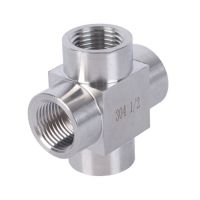 1/8" 1/4" 3/8" 1/2" BSP 1/4" NPT M20 Female Cross 4 Way Splitter Block 304 Stainless Steel Pipe Fitting Connector Water Gas Fuel Valves