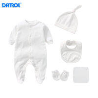 5pcs Set 0-1 Years baby romper newborn Baby Clothes Set Long Sleeve Hat Small Towel Baby Bibs Clothes Newborn Baby bodysuitit