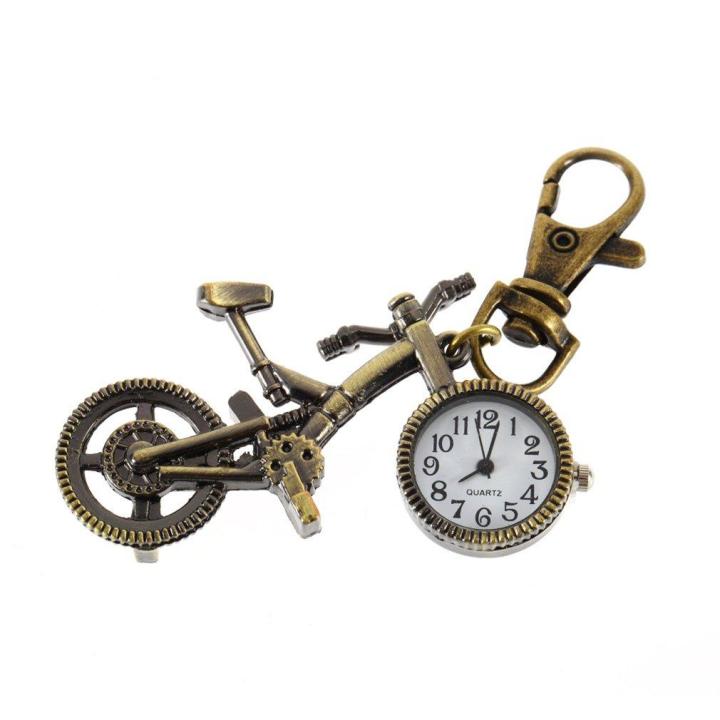 สร้อยคอจี้นาฬิกาพกพาควอตซ์จักรยานโลหะผสมทองแดงคอลเลกชันที่ไม่ซ้ำกัน-popo