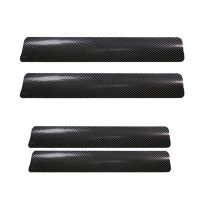 4Pcs Fiber Car Door Sill Scuff Welcome Pedal Protect Carbon Stickers Accessories