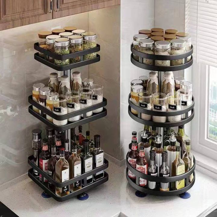 COD 360 Rotating Spice Rack kitchen Spoon Condiments Organizer