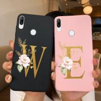 ตัวอักษรดอกไม้เคสโทรศัพท์สำหรับ Huawei Y7 2019 Soft Soft Slim ซิลิโคนโทรศัพท์ฝาหลังกรณีสำหรับ Huawei Y7 Y 7 2019 DUB-LX Funda