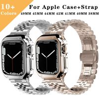 Stainless Steel Strap+TPU Case For Apple Watch Ultra Band 49Mm 42Mm 40 44Mm 41Mm 45Mm Metal Bracelet Iwatch Series 8 7 6 SE 5 4