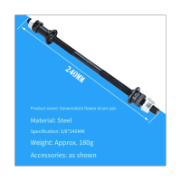 Lengthened 240mm Mountain Bike Snow Bike Fat Bicycle Rear Axle Refitted Solid Axle Rear Axle Bicycle Spare Parts