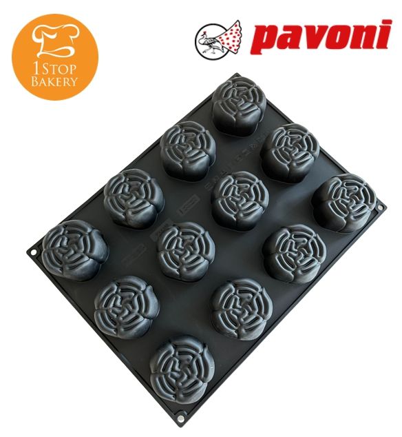 pavoni-px4388s-3d-pavoflex-silicone-mould-dentelle-400x300-12-indents-mm-75xh-45-พิมพ์ซิลิโคนอบขนม