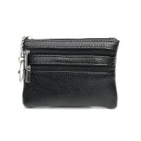 Women Men Leather Coin Purse Wallet Clutch Double Zipper Small Change Soft Bag Mini Card Cash Holder Dollars Pocket