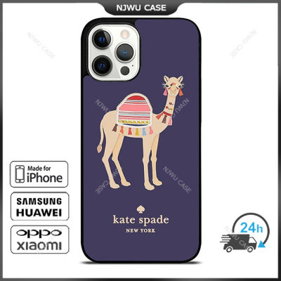 KateSpade 0108 Applique Camel Phone Case for iPhone 14 Pro Max / iPhone 13 Pro Max / iPhone 12 Pro Max / XS Max / Samsung Galaxy Note 10 Plus / S22 Ultra / S21 Plus Anti-fall Protective Case Cover