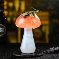 Mushroom Cocktail Glass Cup With Straw For Drinks Beer Creative Clear Wine Glasses Coffee Cups Drinkware Bar Party Drink Cup