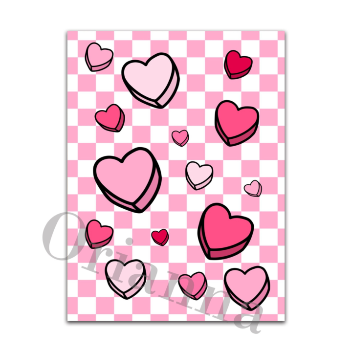 แฟชั่น-checkerboard-backg-love-heart-wall-art-ผ้าใบพิมพ์โปสเตอร์สำหรับตกแต่งห้องนั่งเล่น-สีชมพู-สีแดง-และสีดำ-scheme