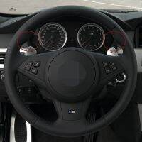 Car Steering Wheel Cover DIY Black Soft Suede For BMW E60 E63 E64 Cabrio M6 2005 2006 2007 2008 2009 2010 Accessories Parts