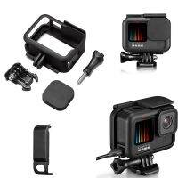 ชุดพลาสติกเฟรมเคสใส่กล้องป้องกันพร้อมฝาปิดสำหรับ Gopro Hero 10 9อุปกรณ์เสริมกล้องสีดำ