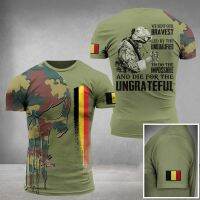 3D ทหาร BELGIAN-BELGIUM-ARMY-CAMO-VETERAN พิมพ์ลายคุณภาพสูงใยนมเสื้อยืดฤดูร้อนคอกลมผู้ชายหญิงเสื้อลำลอง-3