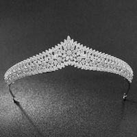 ❈✤✹ Full 5A Level Cubic Zirconia Wedding Bride Flower Tiara Crown Women Girl Hair Jewelry Accessories CH10189