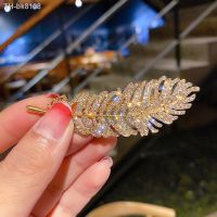 ▨ Retro Pearl Hair Clip Liu Haibin Clip Fashion Side Feather Hairpin Back Head Clip French Simple Exquisite Headdress Female