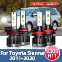 ไฟติดรถยนต์สีขาวชุดหลอดไฟไฟหน้ารถมอเตอร์ไซค์แบบ LED สำหรับ Toyota Sienna 2011-2015 2016-2020จำนวน2/4ชิ้นไฟหน้าแบบไฟสูงต่ำ