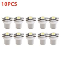 【 IsmMay】ไฟเครื่องมือหลอดไฟ LED T5 B8.5D 5050 SMD สีขาว1 SMD/หลอดไฟ10ชิ้น