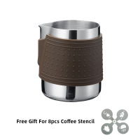 Handleless Milk Frothing Pitcher Stainless Steel Silicone 350ml Coffee Pull Cup Espresso Latte Art Cappuccino Jug Barista Tools