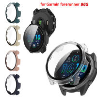 ฝาครอบป้องกันปกป้องหน้าจอบางเฉียบยาก Casing PC กระจกเทมเปอร์สำหรับ Garmin Forerunner 965 Smartwatch