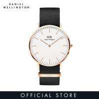 นาฬิกาคอร์นวอลล์ Daniel Wellington สีขาว40มม.-ทองคำสีกุหลาบสำหรับผู้ชาย-Jam Tangan Lelaki