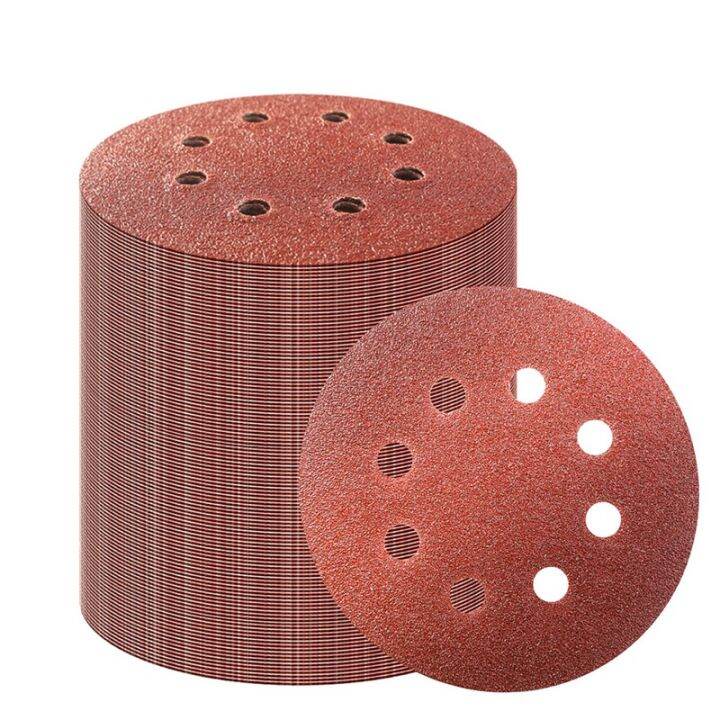 200 PCS 60400 Assorted Grits Sandpaper 125MM Flocking Sandpaper with Holes for Orbital Sander