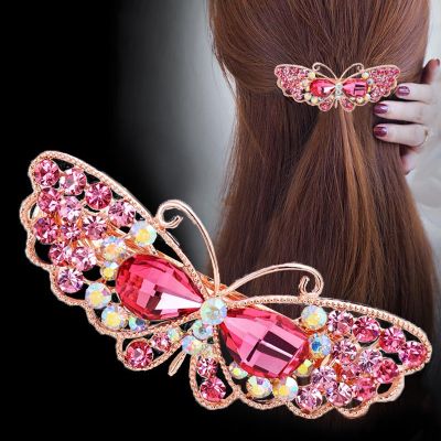 Ethnic Wind Rhinestone Butterfly Hairpin Ladies Top Clip Spring Hair Clip Womens Fashion Hair Accessories
