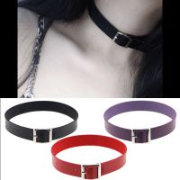 Colorful PU Leather Choker Necklaces For Women Teens Girls Gothic Punk Harajuku Rock Belt Collar Necklace Fashion Jewelry Gifts