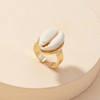 JNAEDL บุคลิกภาพ ย้อนยุค Fritillary เรขาคณิต แหวนทอง ง่าย แหวนเปลือกหอยสีขาว แหวนสไตล์เกาหลี แหวนนิ้วหญิง แหวนเปิด