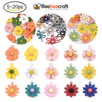Beebeecraft 5-20 PC โลหะผสมจี้ดอกไม้ Charms โลหะสเปรย์ทาสีดอกไม้ Daisy Dangle Charm หลวม Spacer ลูกปัดสำหรับ DIY สร้อยข้อมือสร้อยคอเครื่องประดับหัตถกรรมทำ