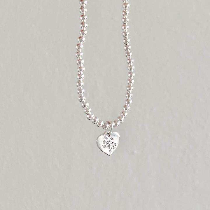 winterwinter-silver925-jewelry-เครื่องประดับเงินแท้925-กำไลข้อมือลายดอท-3-mm-ห้อยจี้รูปหัวใจ-love-you-more-love-you-to-the-moon-ข้อมือร้อยเอ็นยืดขนาด-6-6-5นิ้ว