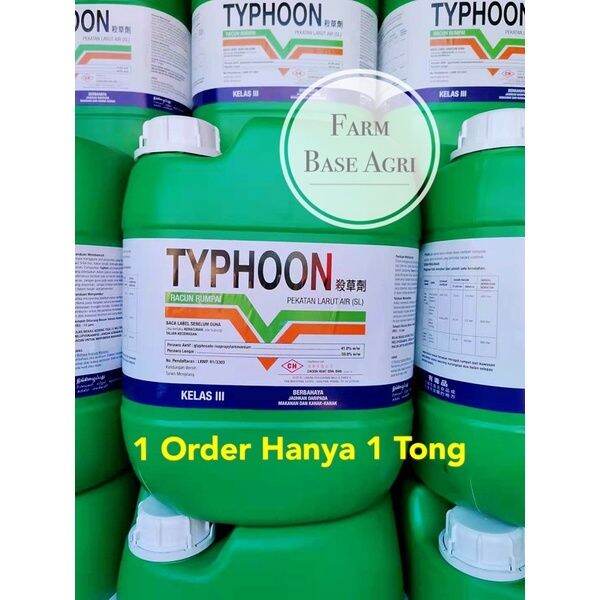 20l Typhoon Glyphosate 41 Weed Killer Herbicide Racun Rumpai Racun