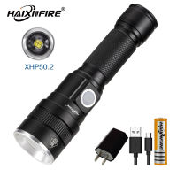 HaixnFire ไฟฉาย LED ซูมได้ H40,โคมไฟสว่างมากกันน้ำซูมได้ XHP50.2สำหรับตั้งแคมป์